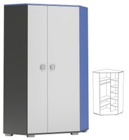 duża szafa narożna garderoba młodzieżowa BLUE Y17 dziecięca wieszak półki