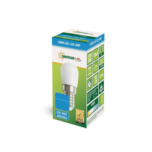Żarówka LED E14 1,5W CW zimna Tablicowa 230V Spectrum zdjęcie 4