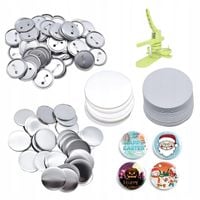 KOMPONENTY DO PRZYPINEK METALOWYCH 100 SZTUK 58MM Z AGRAFKĄ BUTTON DIY