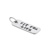 Fit Kolekcja - Zawieszka na łańcuszek srebrna blaszka FIT FOR LIFE