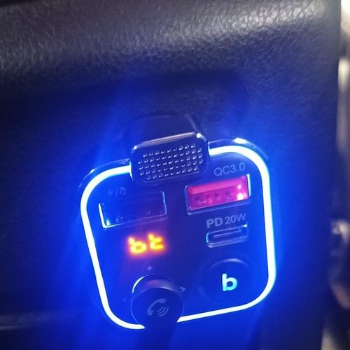 Transmiter Bluetooth FM Ładowarka Adapter 2xUSB + USB Typ-C Mp3 Samochodowy zdjęcie 8