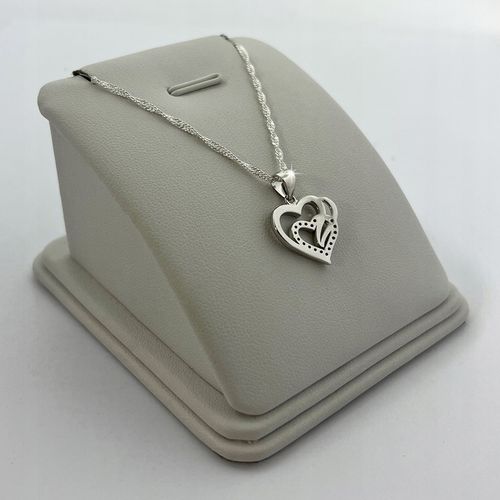 PIĘKNY SREBRNY ŁAŃCUSZEK Z SERDUSZKIEM PRÓBA 925 + GRAWER ŚCIERECZKA GRATIS na Arena.pl