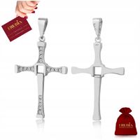 MĘSKI DUŻY SREBRNY KRZYŻYK VIN DIESEL SZYBCY I WŚCIEKLI SREBRO PRÓBA 925