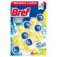 Kulki do WC Bref Power Aktiv Cytryna Lemon 9x50g
