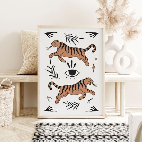 Plakat ilustracja tygrysy 30x40 cm na Arena.pl