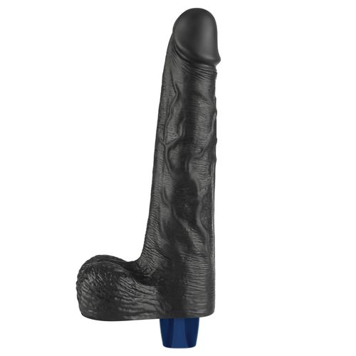 10" Real Softee Rechargeable Tpe Vibrating Dildo(Black) na Arena.pl
