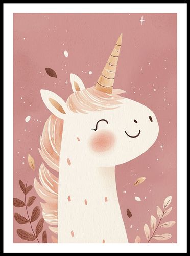Plakat 50x70cm Wzory dla Dzieci, Dziewczynki Do Domu - Jednorożec na Arena.pl