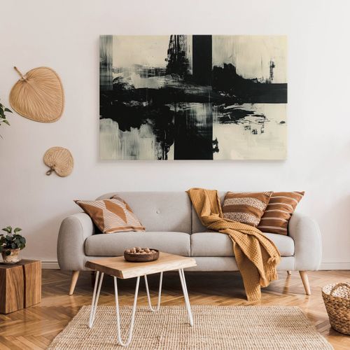 Obraz Canvas Do Sypialni Abstrakcja Czarny Wzór Akwarele 70cm x 50cm na Arena.pl