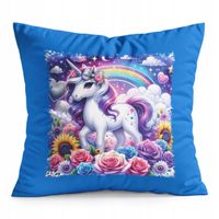 PODUSZKA NIEBIESKA PREZENT - JEDNOROŻEC UNICORN KOŃ