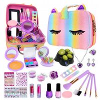 DUŻY ZESTAW KOSMETYKÓW DO MAKIJAŻU PAZNOKCI KUFEREK + KOCIA ŁAPKA GNIOTEK