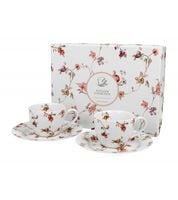 FILIŻANKI ZE SPODKIEM ESPRESSO DUO SAFA ROMANTIC 90 ML X 2 SZT NA PREZENT