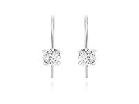 KLASYCZNE WISZĄCE SREBRNE KOLCZYKI BIAŁE CYRKONIE