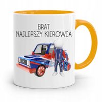 Kubek Żółty Prezent Dla Brata Najlepszy Kierowca Z Nadrukiem Ze Zdjęciem