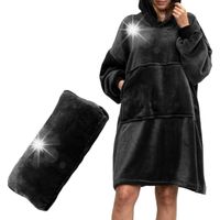 CIEPŁA BLUZA KOC oversize CZARNA prezent dla dziewczyny żony urodziny 18-99