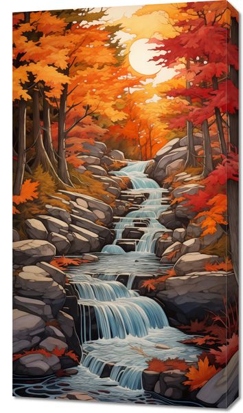 Obraz 50x90cm Jesienne Wodospady zdjęcie 1