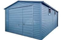 Garaż Blaszany 4x6m Brama uchylna Drzwi 2x Okno antracyt Dach Dwuspad TS766