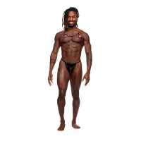 male power leo harness regulowane szelki z imitacji skory czarne