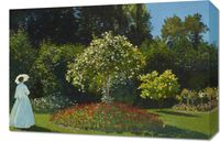Obraz 60x40cm Lady in the Garden, Monet Vintage do Salonu