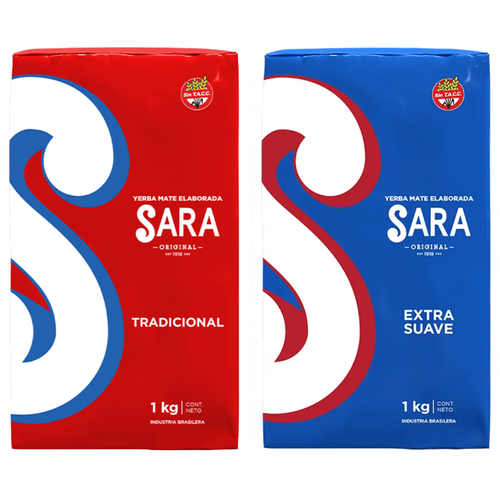 Zestaw Yerba Mate Sara Roja Tradicional + Extra Suave 2x1kg 2kg na Arena.pl