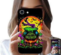 ETUI DO IPHONE 7 / 8 / SE2 - WIEDŹMA KOCIOŁEK RÓŻDŻKA HALLOWEEN SZKŁO