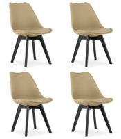 Krzesło ciemny beż skandynawskie MARK czarne nogi 4 szt. loft kuchnia