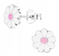 Srebrne kolczyki 925 dla dziewczynki kwiatki wkrętki sztyfty