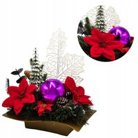 Stroik Świąteczny na Stół Wianek Boże Narodzenie Choinka Fioletowa Bombka