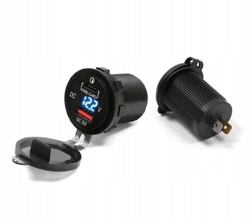 Gniazdo samochodowe USB QC 3.0 PD WOLOTMIERZ 12V 24V IP65 transparent 63W na Arena.pl