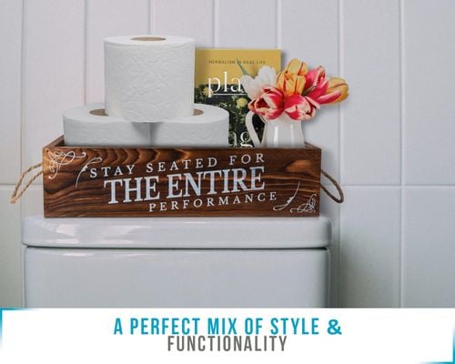 Drewniana Taca Łazienkowa Rustykalny Brąz Dwustronny Nadruk Na Papier na Arena.pl