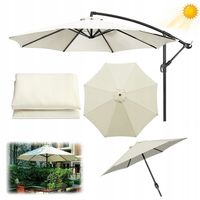 POSZYCIE NA PARASOL OGRODOWY 8 RAMION 300CM beż WYMIENNE OBICIE MATERIAŁ