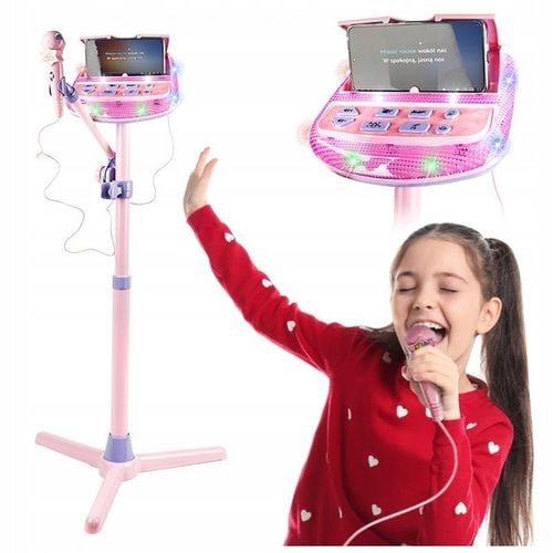 ZESTAW KARAOKE DLA DZIECI ODTWARZACZ MP3 MIKROFON STATYW NN KSET na Arena.pl