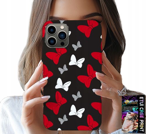 ETUI DO IPHONE 12 PRO MAX - KOKARDKI CZERWONO BIAŁE MYSZKA, WZORY na Arena.pl
