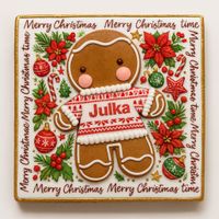 CIASTKO LUKROWANE ŚWIĄTECZNY LUDZIK NO2 KWADR ROZ.S RĘCZNIE ROBIONE