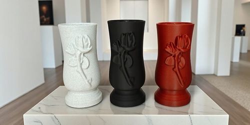 Wazon Nagrobny, Wazon na cmentarz Memorial Rose - Biały Marmurek na Arena.pl