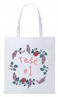 Dla Teścia Taty Prezent Torba Eco Biała Shopper Z Nadrukiem Ze Zdjęciem