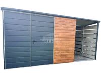 Schowek domek ogrodowy 3x3m + wiata 1,5m Brama dwuskrzydłowa dach TS886