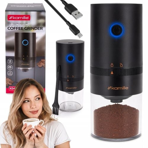 MŁYNEK ELEKTRYCZNY BEZPRZEWODOWY DO MIELENIA KAWY ŻARNOWY na USB na Arena.pl