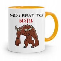 Kubek Żółty Prezent Dla Brata Mój Brat To Bestia Z Nadrukiem Ze Zdjęciem