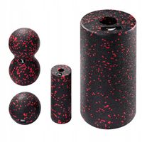 Zestaw EPP roller, wałek do masażu piankowy duobal czarno-czerwony 4 el.