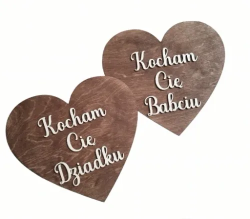 TABLICZKI DO ZDJĘĆ KOCHAM CIĘ BABCIU DZIADKU SERCE DZIEŃ BABCI 2 SZT na Arena.pl