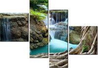 100 70CM OBRAZ 4 ELEM NAD WODOSPADEM DRUK PŁÓTNO RAMA