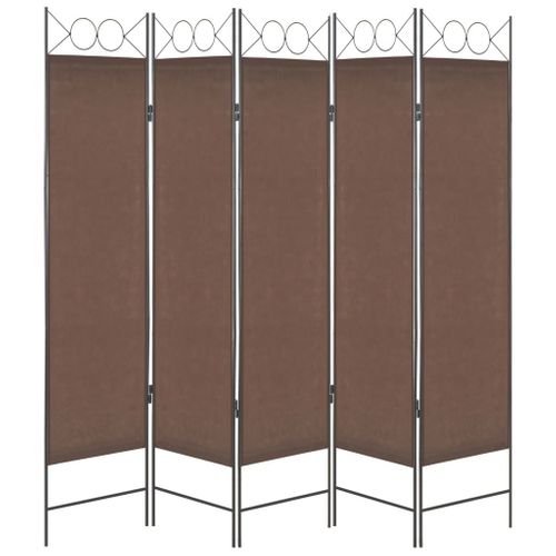 Parawan 5-Panelowy, Brązowy, 200 X 180 Cm na Arena.pl