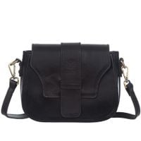 VERA PELLE torebka damska skórzana listonoszka vintage V649 czarna