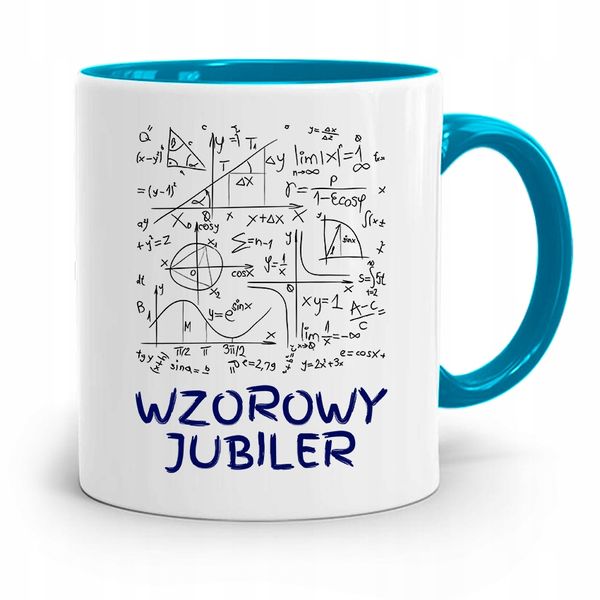 Dla Jubilera Kubek Błękitny Wzorowy Jubiler Z Nadrukiem Ze Zdjęciem zdjęcie 1