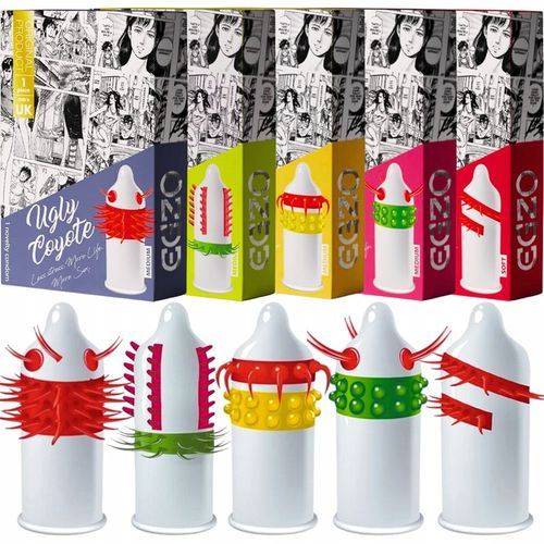 PREZERWATYWY EGZO POTĘGUJĄCE STYMULUJĄCE KOLCE WYPUSTKI WĄSY 5 SZTUK ZESTAW na Arena.pl