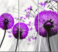 90CM 80 OBRAZ 3 ELEM DMUCHAWCE FIOLECIE ŚCIENNY