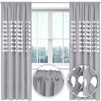 Zasłona nowoczesna GLAMUR dziury 145x250 j. szary