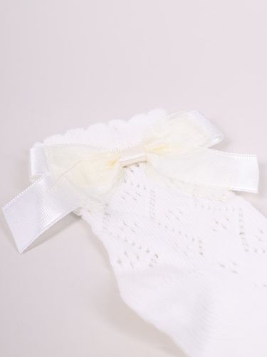 Skarpety dziewczęce bawełniane ażurowe z kokardą 2PAK 27-30 YOCLUB na Arena.pl