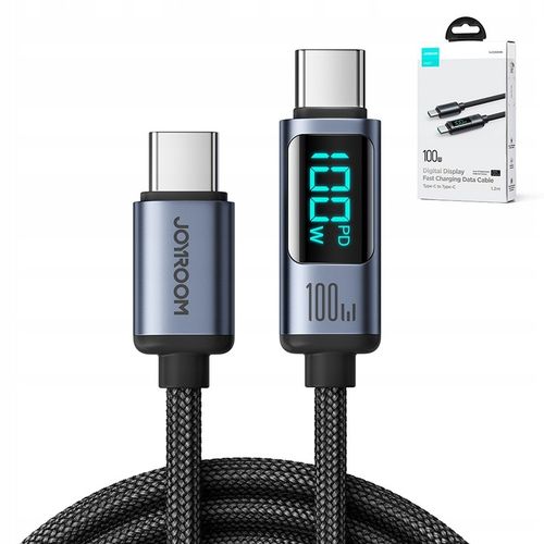 JOYROOM KABEL Z WYŚWIETLACZEM USB-C SZYBKIE ŁADOWANIE USB TYP C 5A 100W 1M na Arena.pl