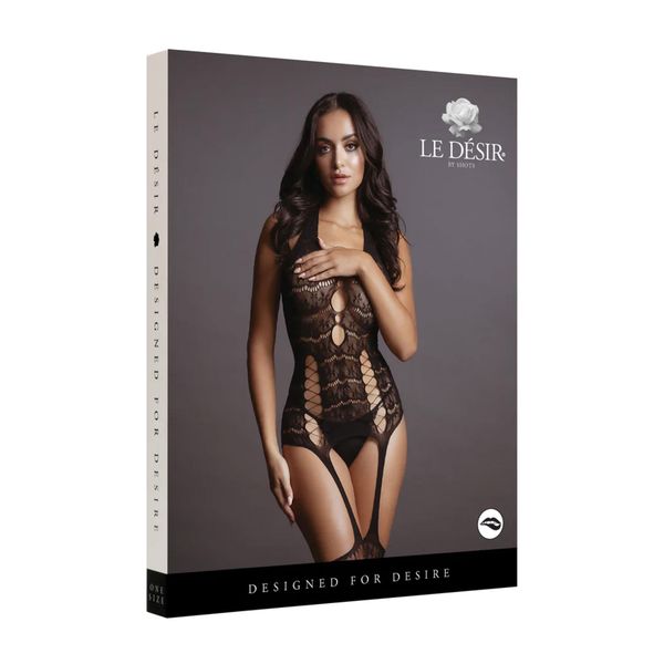 Lace Suspender Bodystocking - One Size zdjęcie 2